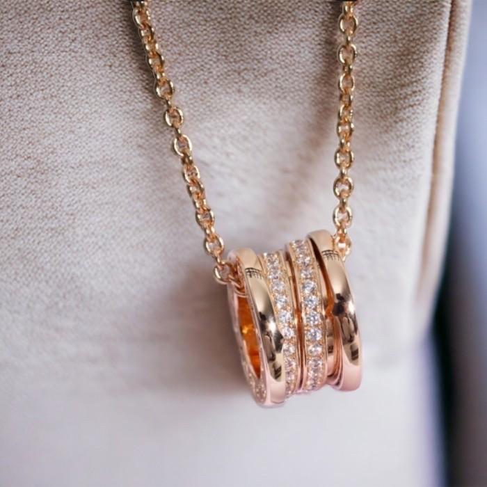 Round Whirl Diamond necklace 18k bv rose gold zero-Diamond Jewelry