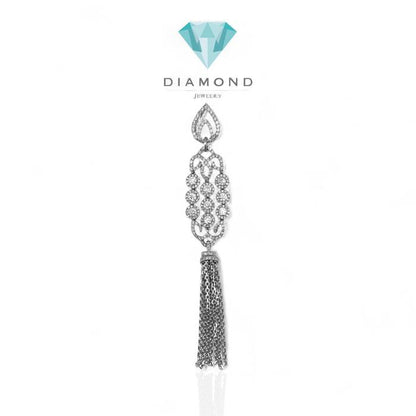 Kalung berlian panjang model rumbai