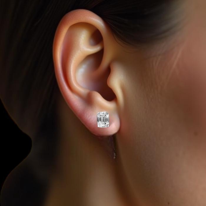 Diamond piecut emerald earring-anting berlian kotak 18k-Diamond Jewelry