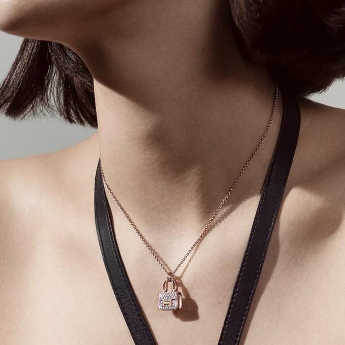 Pendant H diamond constance amullete diamond 18K Diamond Jewelry-Gold Fashion