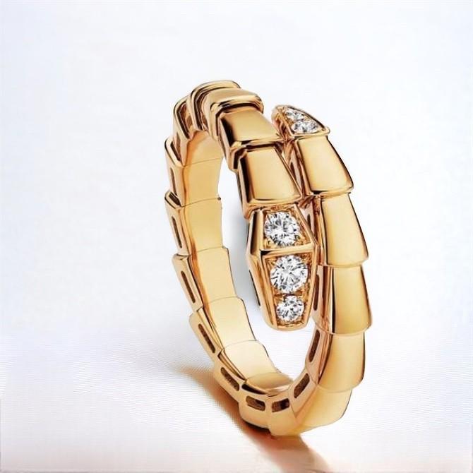 Diamond ring 18k rose gold ulo viper-Diamond Jewelry-313CBD9000RY-HT