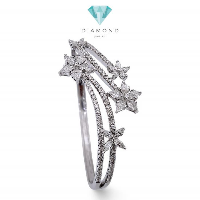 Star diamond Bangle- Diamond Jewelry - White 0303041