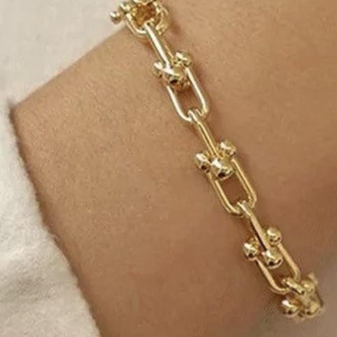 Gelang Hardware Chain Emas T Chain 700/750 Rose Gold/ Hardware Chain Braclet- Diamond Jewelry-434GMS590LS-HT