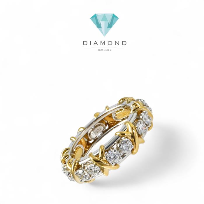 Cross X Ring Pave Diamond Ring / Diamond Jewelry-2CB2050AN-HT