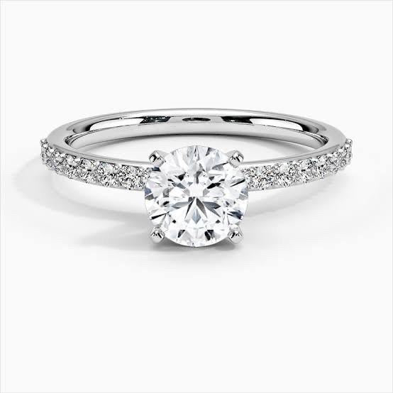 Cincin emas putih asli 18 krt swarozki Diamond Jewelry size(7-10)