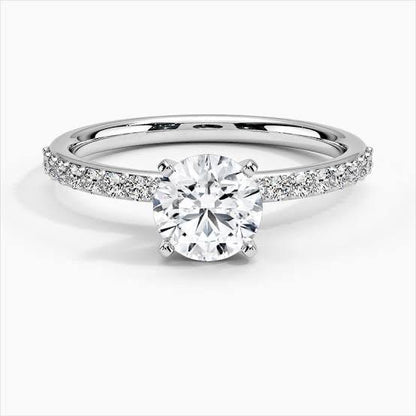 Cincin emas putih asli 18 krt swarozki Diamond Jewelry size(7-10)