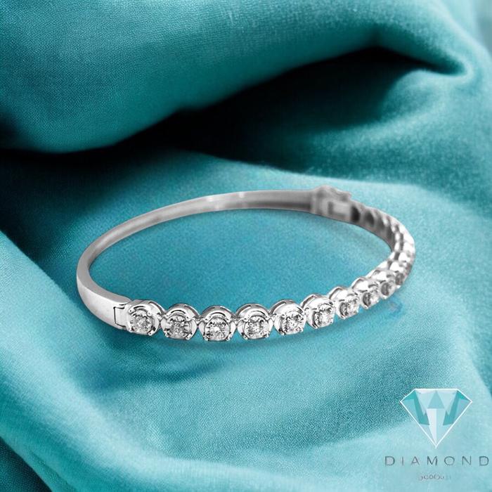 Diamond half tennis Bangle /gelang tennis bangle berlian asli18K Diamond Jewelry