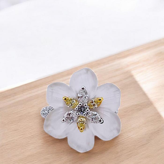 Flower Diamond Ring 18K / Diamond Jewelry