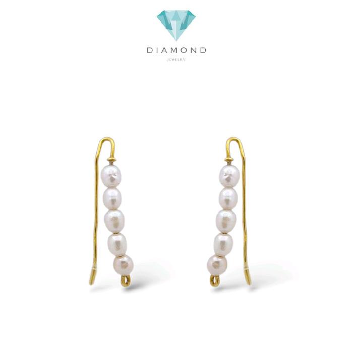 Gold Pearl Earrings 23K / Anting Emas Pearl 23K / Diamond Jewelry / 372AMSWP2