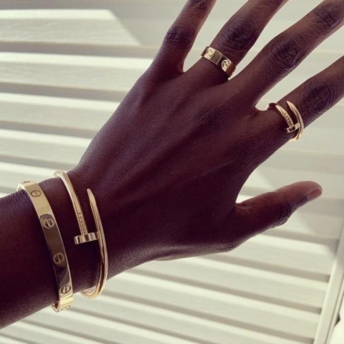 Gelang paku nail juste 18k gold-Diamond Jewelry