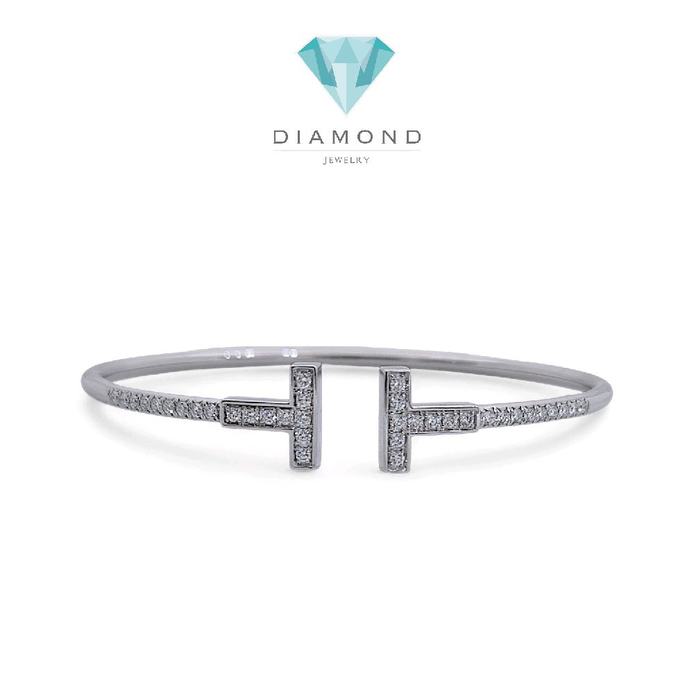 Double T Diamond Bangle 18K / Gelang Berluan Double T 18K / Diamond Jewelry 140GBD129000AB-HT