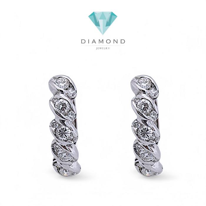 Diamond Hoop Earring 18K / Diamond Jewelry