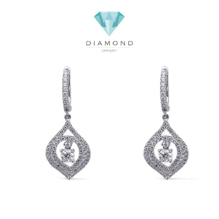 Diamond Earring klip spade solitaire18K / Diamond Jewelry