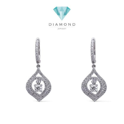 Diamond Earring klip spade solitaire18K / Diamond Jewelry