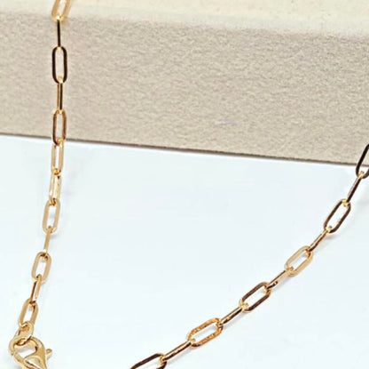 Paper clip 18K gold necklace Diamond Jewelry
