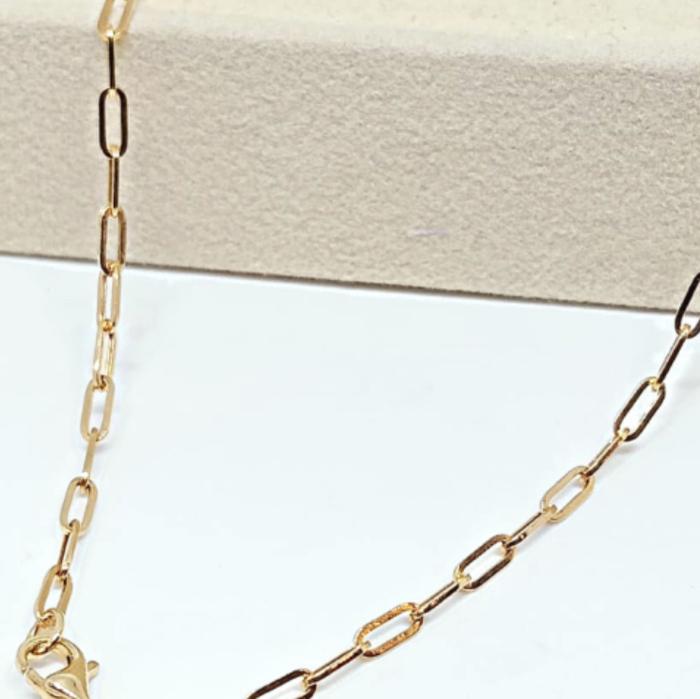 Paper clip 18K gold necklace Diamond Jewelry