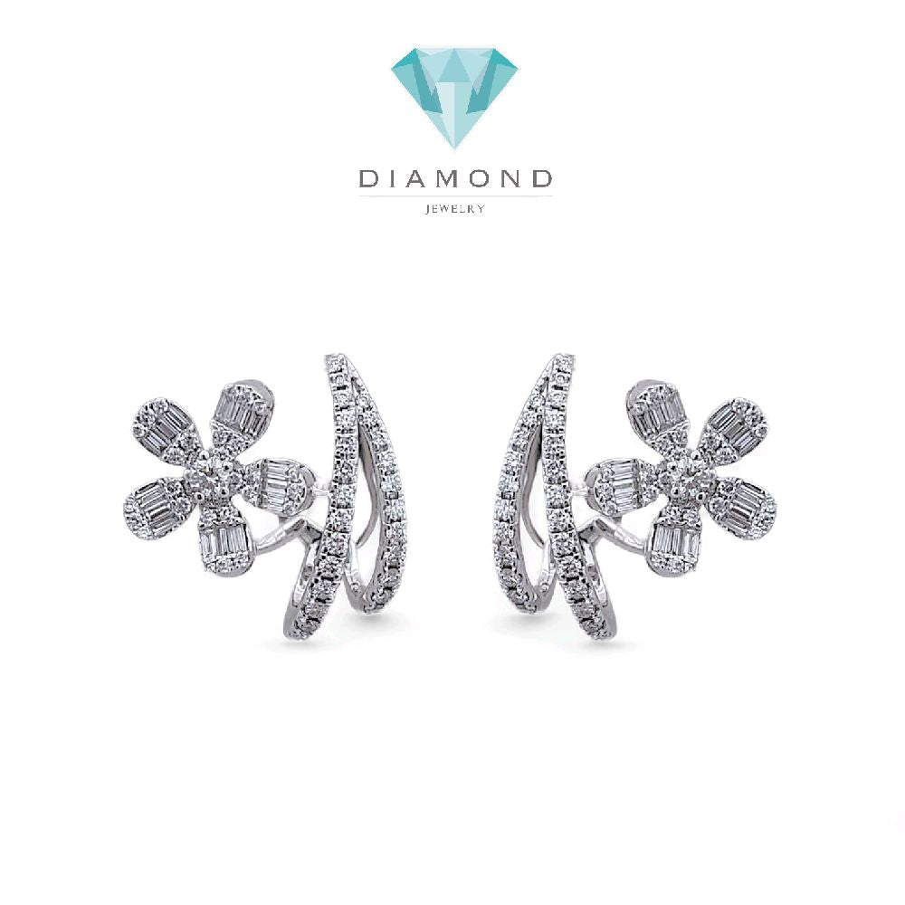 Flower Diamond Earring 18K / Anting Bunga Berlian 18K / Diamond Jewelry 396AB9100VIONLS -HT