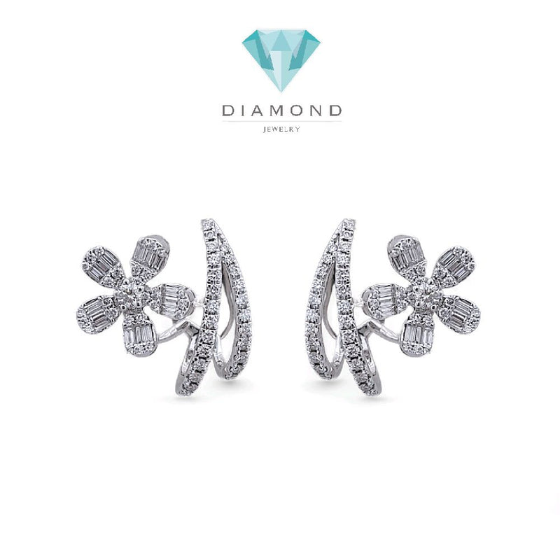 Flower Diamond Earring 18K / Anting Bunga Berlian 18K / Diamond Jewelry 396AB9100VIONLS -HT