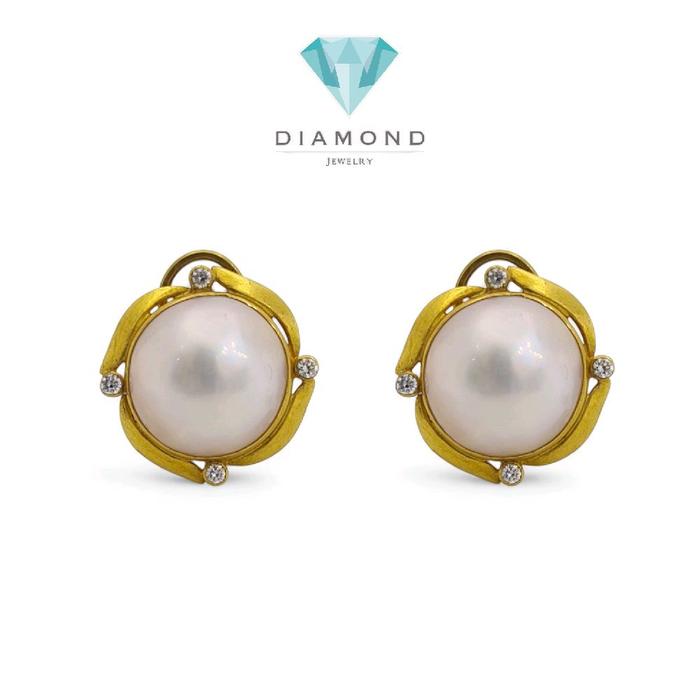 Anting Mutiara Emas 23K Diamond Jewelry 14AM12WP-HT