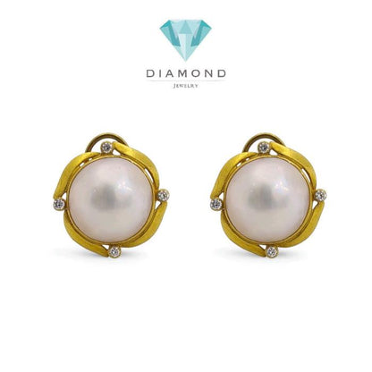 Anting Mutiara Emas 23K Diamond Jewelry 14AM12WP-HT