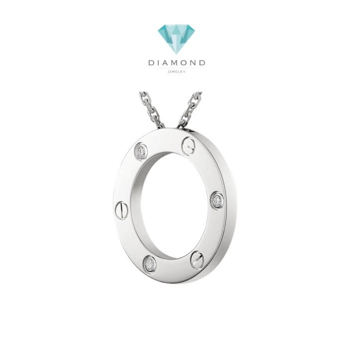 Love 3 diamond cartir pendant 18K white gold -Diamond Jewelry