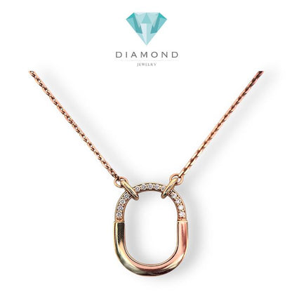 Diamond Small Lock T necklace 18K / Diamond Jewelry/HT kalung berlian model lock emas 18k Emas Berlian Kalung Perhiasan-354KBDDM3465LS