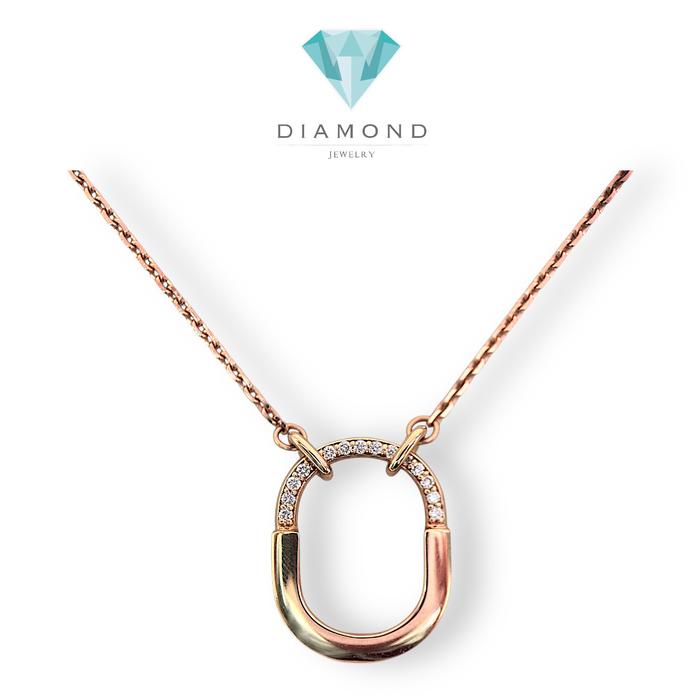 Diamond Small Lock T necklace 18K / Diamond Jewelry/HT kalung berlian model lock emas 18k Emas Berlian Kalung Perhiasan-354KBDDM3465LS