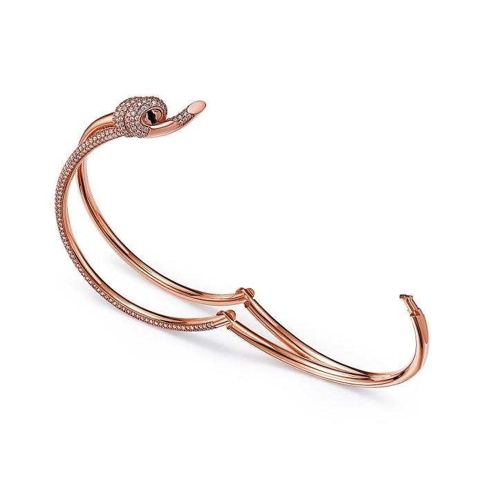 Knot Diamond 18K gold bangle Diamond Jewelry