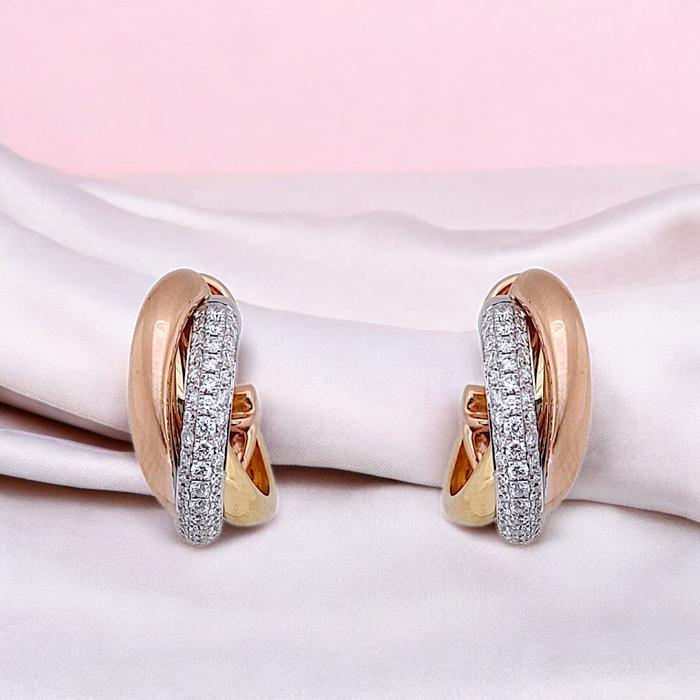 Trinity Diamond Earring 18K / Diamond Jewelry-375GBD22000RY-HT