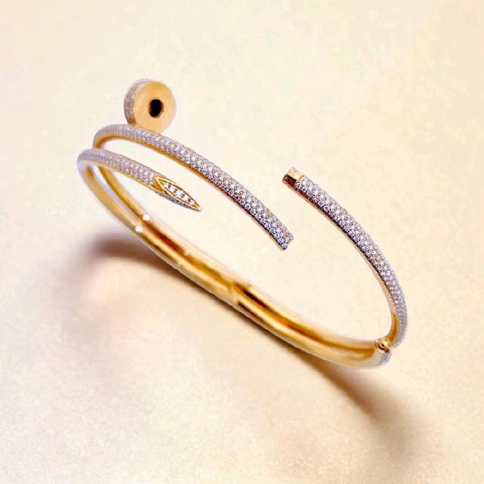 Nail Double  Bangle Diamond 18K / Diamond Jewelry / GBD865000AB