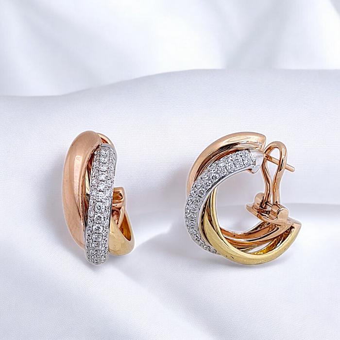 Trinity Diamond Earring 18K / Diamond Jewelry-375GBD22000RY-HT