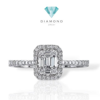 Baguette Lucy diamond ring cincin berlian 18k gold Diamond Jewelry