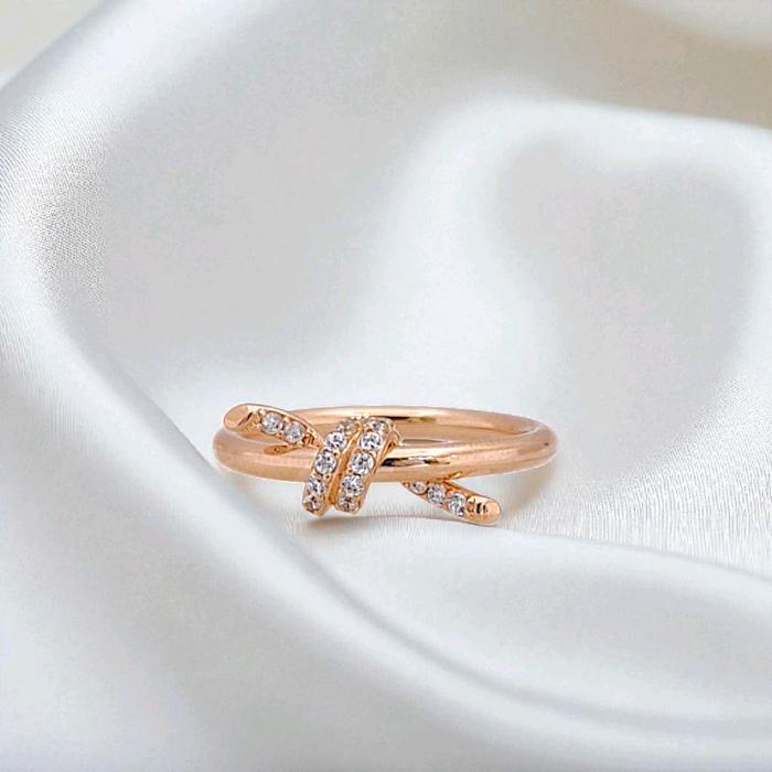 Knot Gold Ring 750K / Cincin Emas Knot 750K / Diamond Jewelry 413CMS163LS-HT