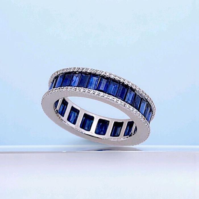 Blue Sapphire Full Diamond Ring 18K / Cincin Blue Sapphire Full Berlian / Diamond Jewelry-1BA543SDNEW-HT