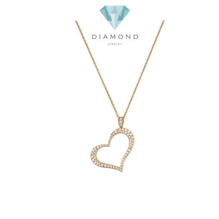 Heart Diamond Pendant Shape pave 18k Gold-Diamond Jewelry