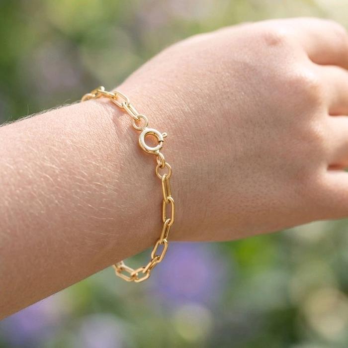 Kids Gold Chain Brecelet 16K / Gelang Rantai Emas Anak 16K / Diamond Jewelry / 494GMS095LS