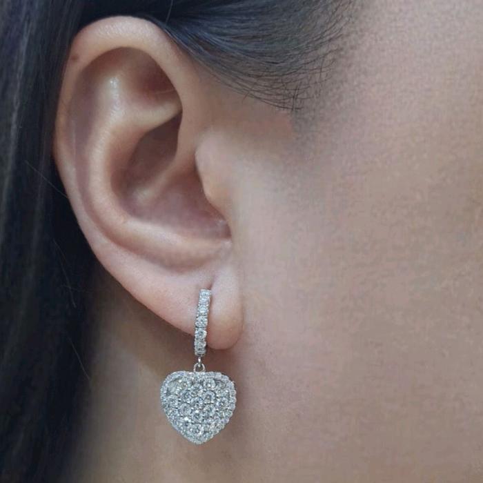 Heart Diamond Earring 18K / Diamond Jewelry