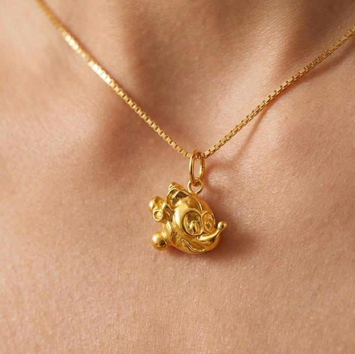 Gold Mickey Mouse Pendant 23K / Liontin Emas Mickey Mouse 23K / Diamond Jewelry / 269LMSWP2