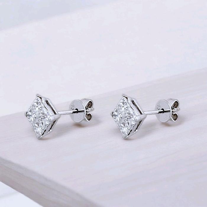 Square Diamond Earring 18K / Diamond Jewelry