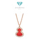 Red charnelian eight wulu pemdant diamond 18k-Diamond Jewelry MAG