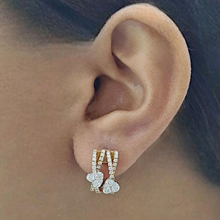 Duo Heart Diamond Earring 18K / Diamond Jewelry