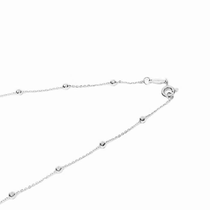 Kalung emas putih biji kecil 18k gold/white gold necklace/kalung emas biji lada-Diamond Jewelry