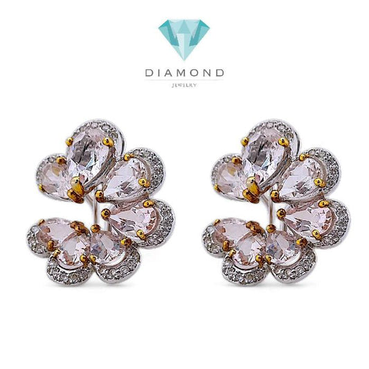 Flower Magonite Diamond Earring 18K / Diamond Jewelry 21ABGT671WP-HT