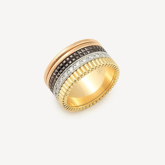 Quatro Diamond Ring 18K Quadran bouch ceramic white gold diamond ring Diamond Jewelry