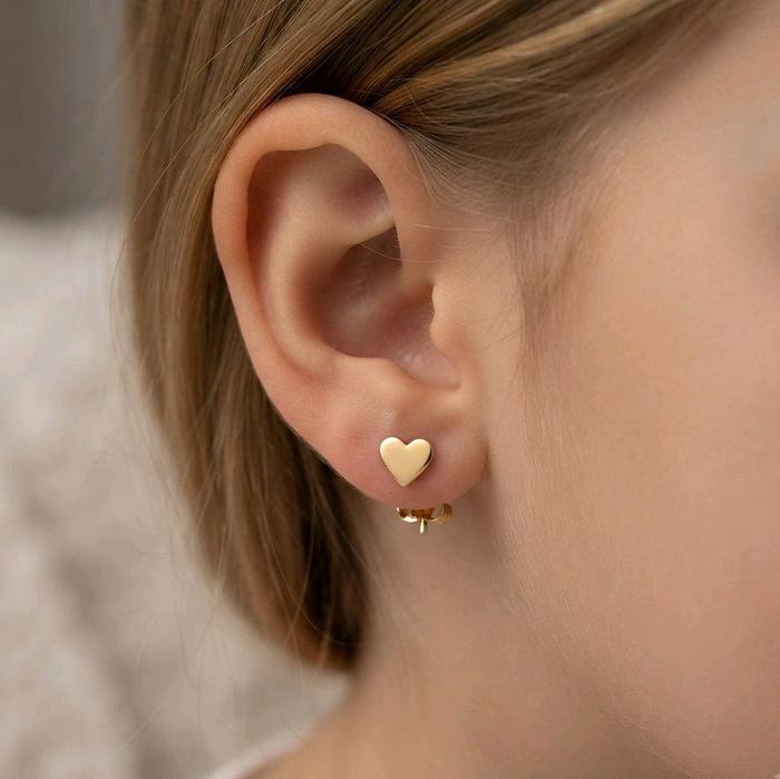 Love Gold Kids Earring 16K / Anting Emas Anak Love 16K / Diamond Jewelry / 437AMS048LS