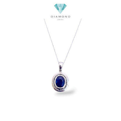 Blue Sapphire Pendants 18K / Liontin Blue Sapphire 18K / Diamond Jewelry / 199LMSWP5