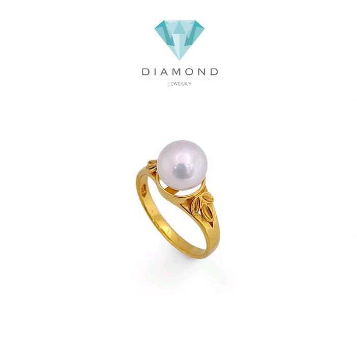 Pearl Gold Ring 23K / Cincin Emas Mutiara 23K / Diamond Jewelry 123CMSWP4-HT