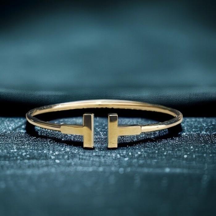 T bangle gold 18K Diamond Jewelry