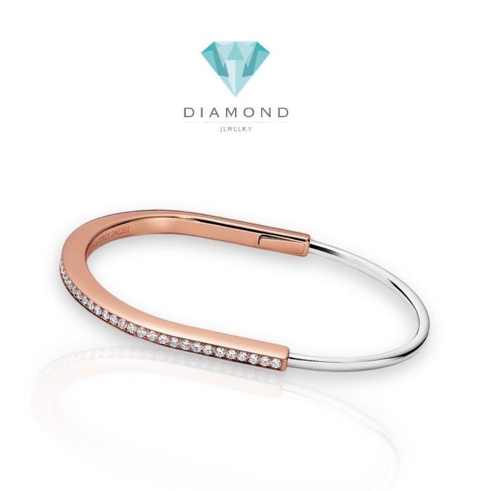 Narrow lock diamond half pavebangle t/gelang lock thin setengan berlian 18k