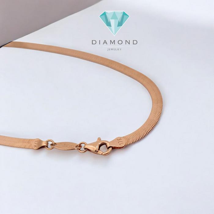 flat gold necklace snake rose gold necklace Rose Gold 750K-Diamond Jewelry- Kalung Perhiasan Emas Flat snake